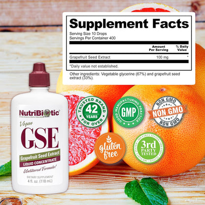 Nutribiotic Grapefruit Seed Extract Liquid Concentrate 4oz.