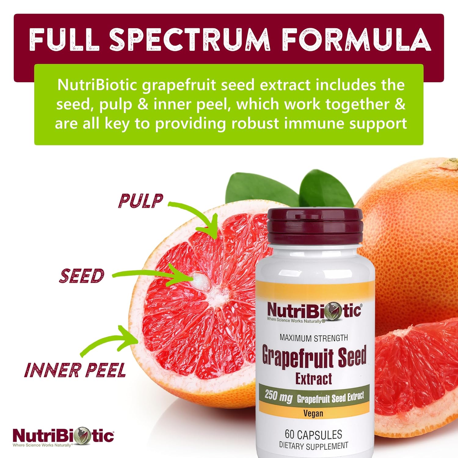 Nutribiotic Grapefruit Seed Extract Capsules 250mg 60caps