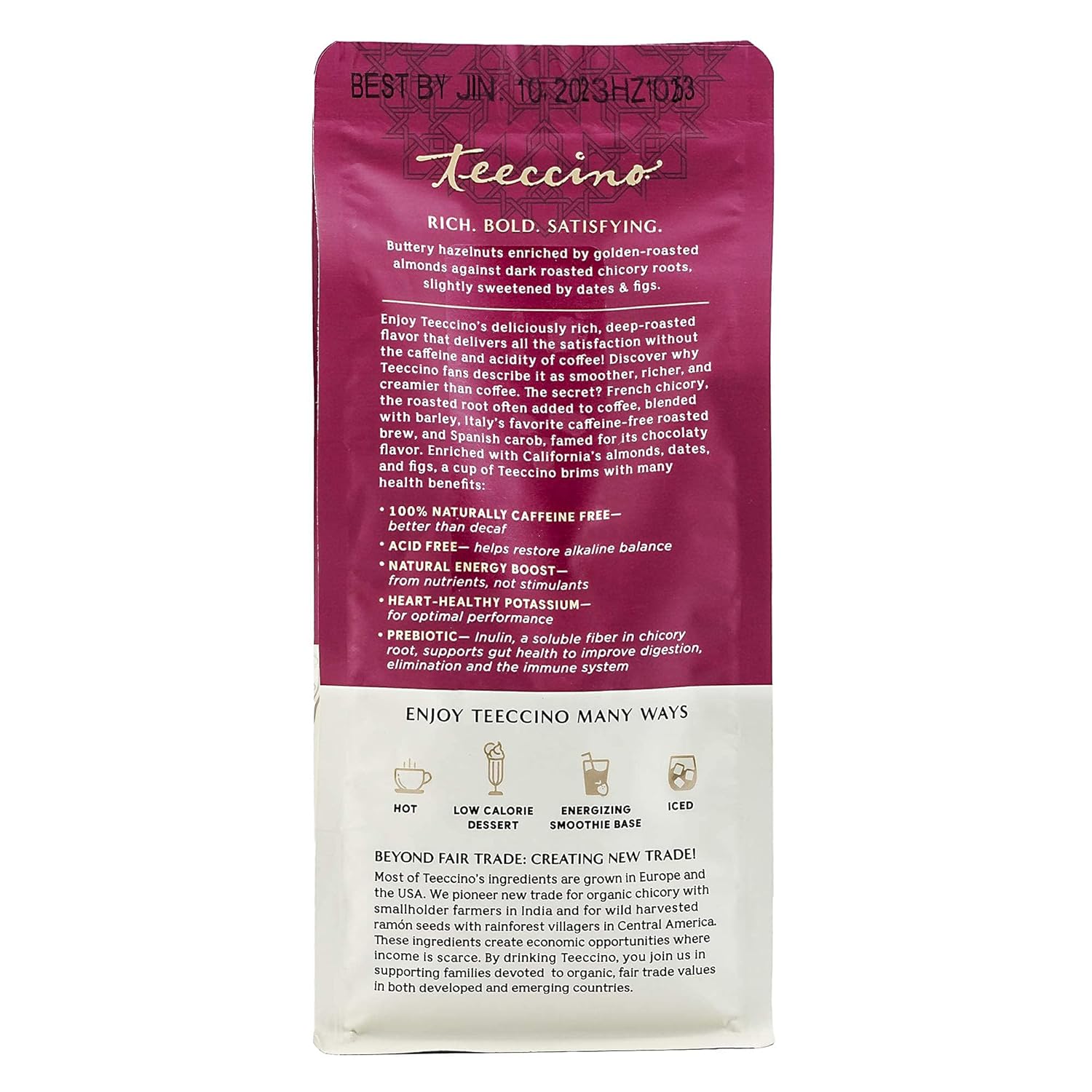 Teeccino Hazelnut 11oz Foil Bag