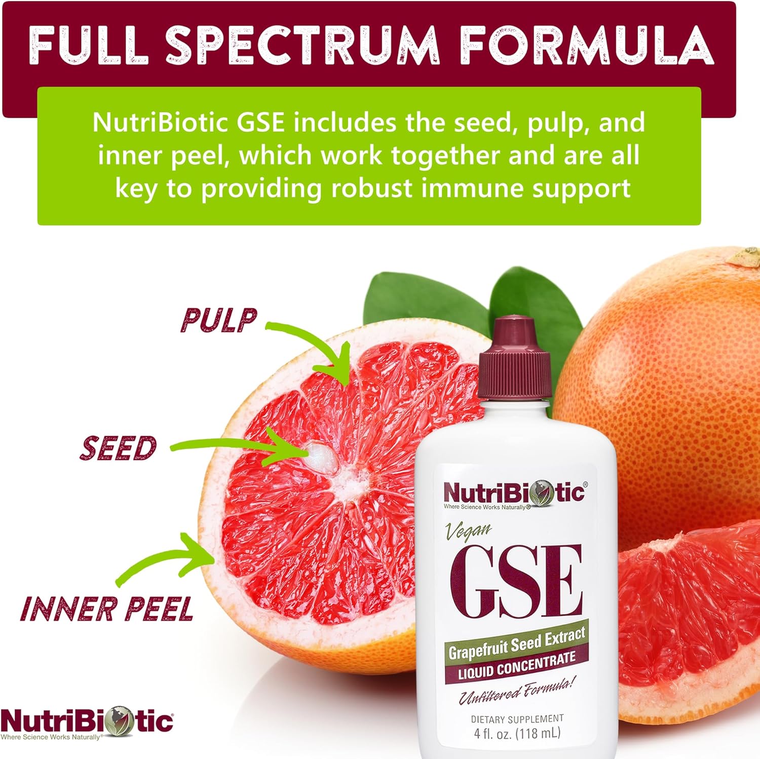 Nutribiotic Grapefruit Seed Extract Liquid Concentrate 4oz.