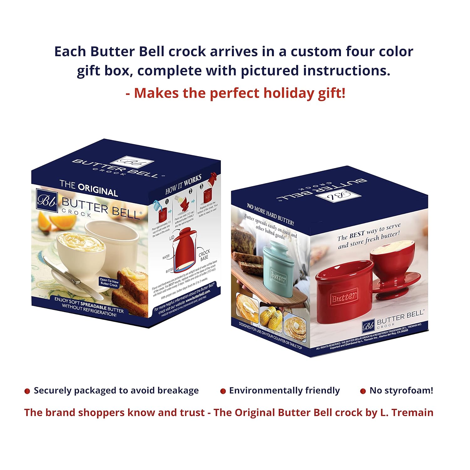 Butter Bell Crock White Raised Floral