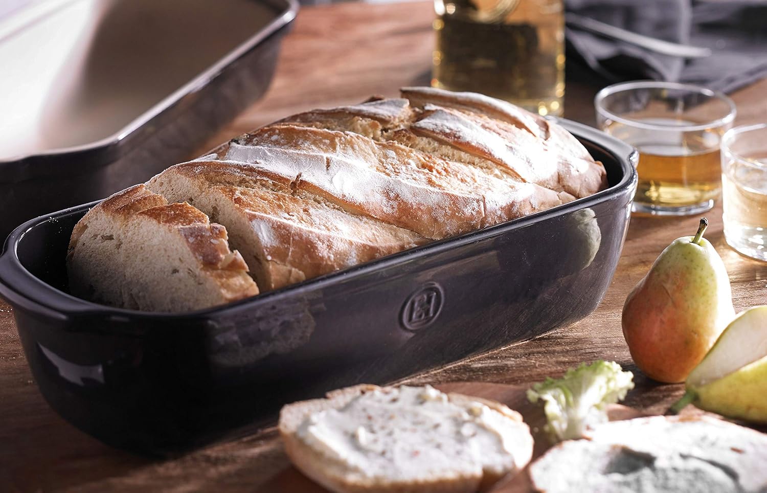 Emile Henry Large Bread Loaf Baker - Charcoal