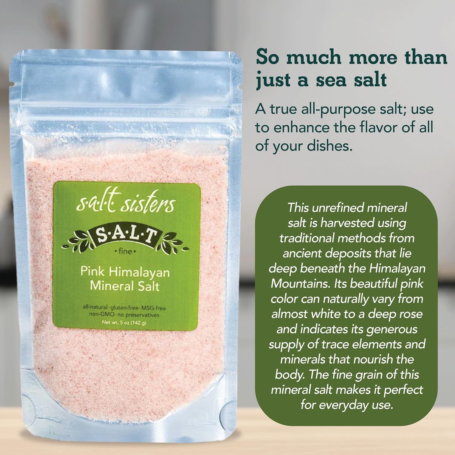 Pink Himalayan Mineral Salt, Fine 5oz