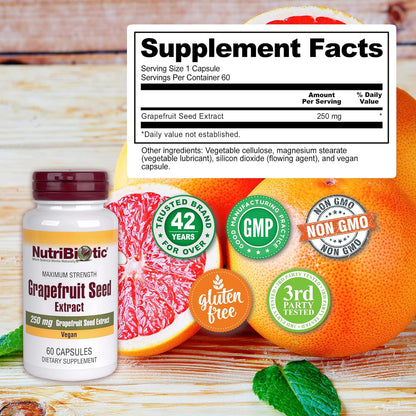 Nutribiotic Grapefruit Seed Extract Capsules 250mg 60caps