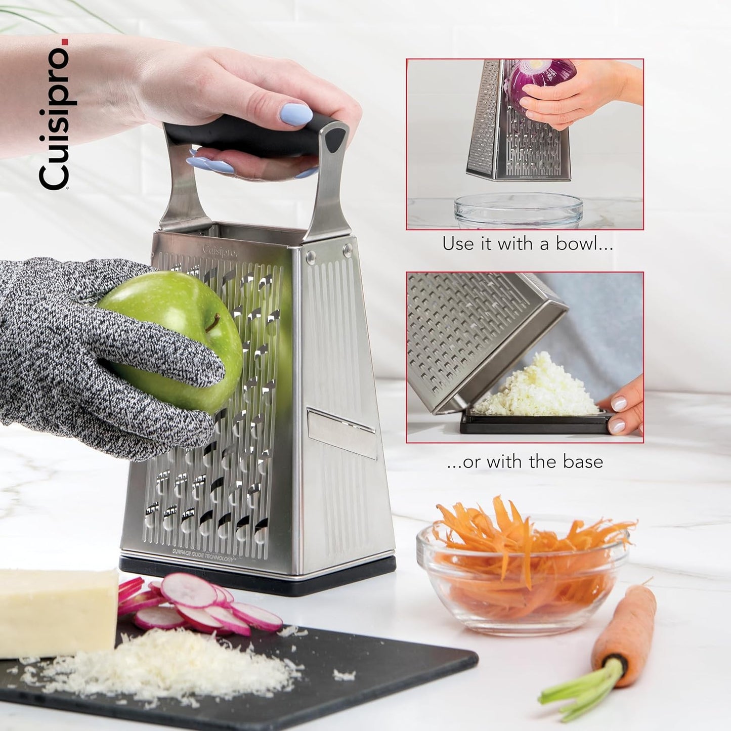 CuisiPro 4 Sided Etched Box Grater