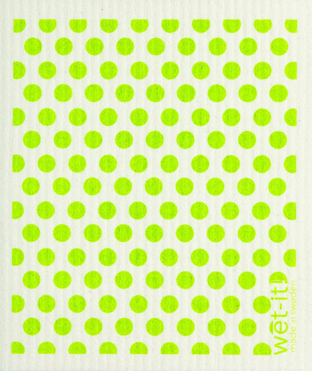 WetIt! Swedish Cloth - Green Dots 6.75in.x8in.