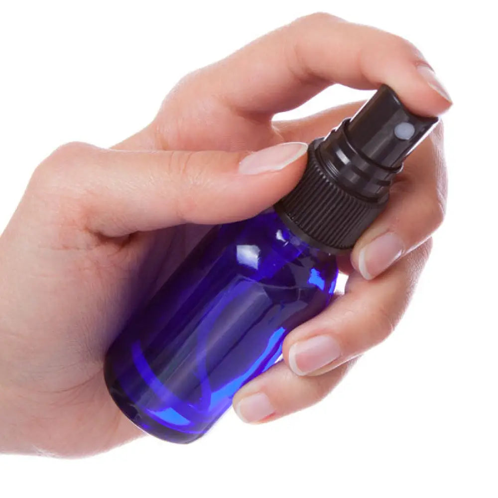 1 Ounce Blue Glass Vial with Pump Spray Top