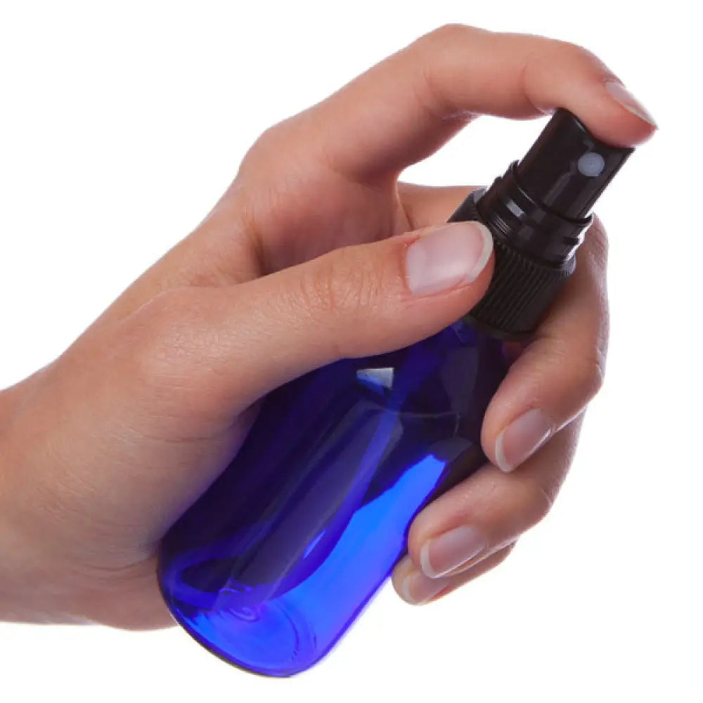 2 Ounce Blue Glass Bottle with Pump Spray Top