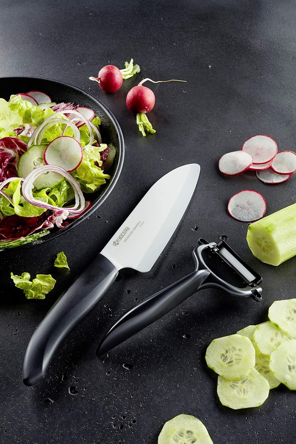 Ceramic Knife Gift Set: 3 inch Paring 5.5 inch Santoku