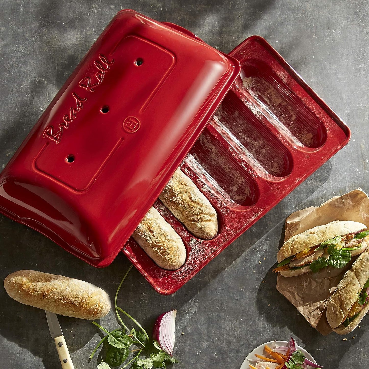 Emile Henry Mini Baguette Baker - Charcoal
