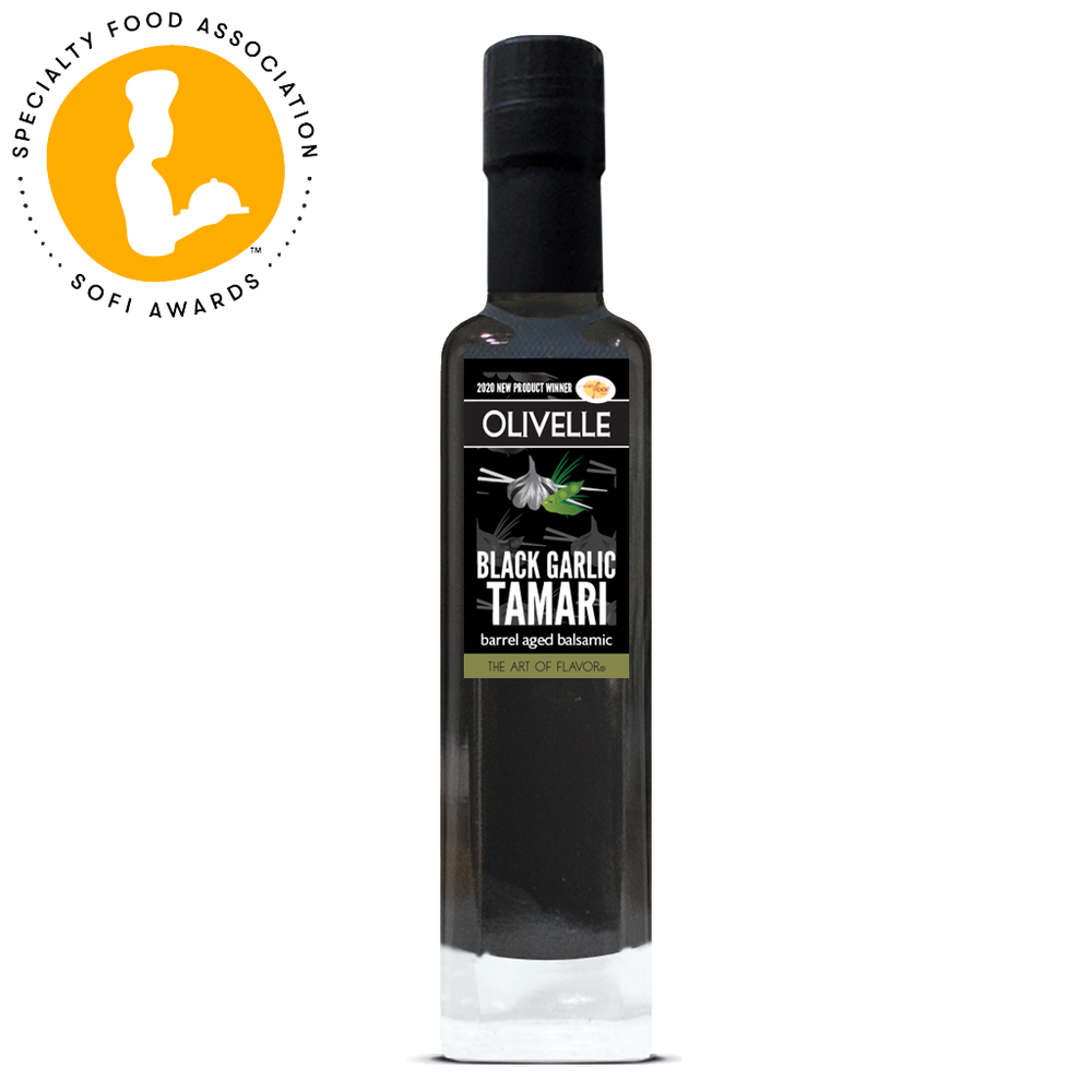 Infused Vinegars from Olivelle (Black Garlic Tamari Soy - 500ml)