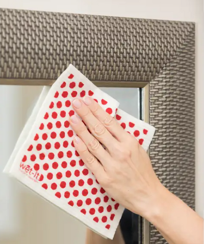 Wet-it! Swedish Cloth - Red Dots 6.75in.x8in.