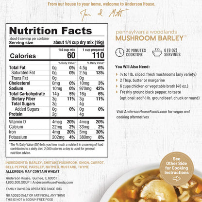 Pennsylvania Woodlands Mushroom Barley Soup Mix - 4 oz