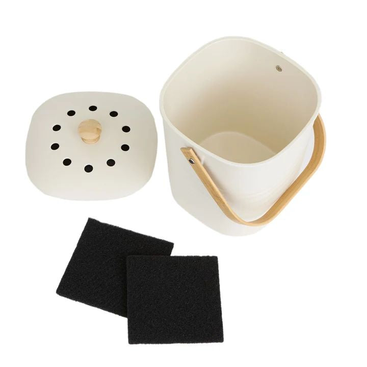 Bamboo / Melamine Composter -WHITE