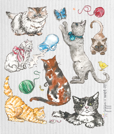 Wet-it! Swedish Cloth - Fine Feline 6.75in.x8in.