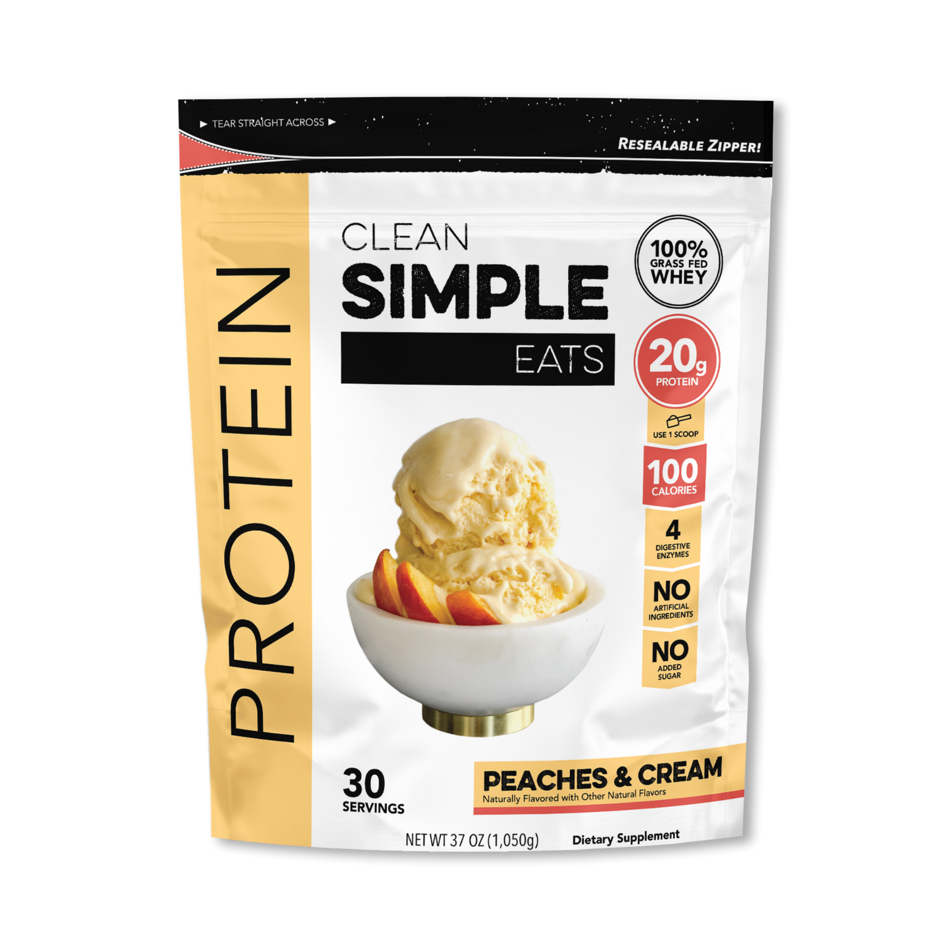 CSE - Peaches and Cream Protein Powder - 30 serving bag