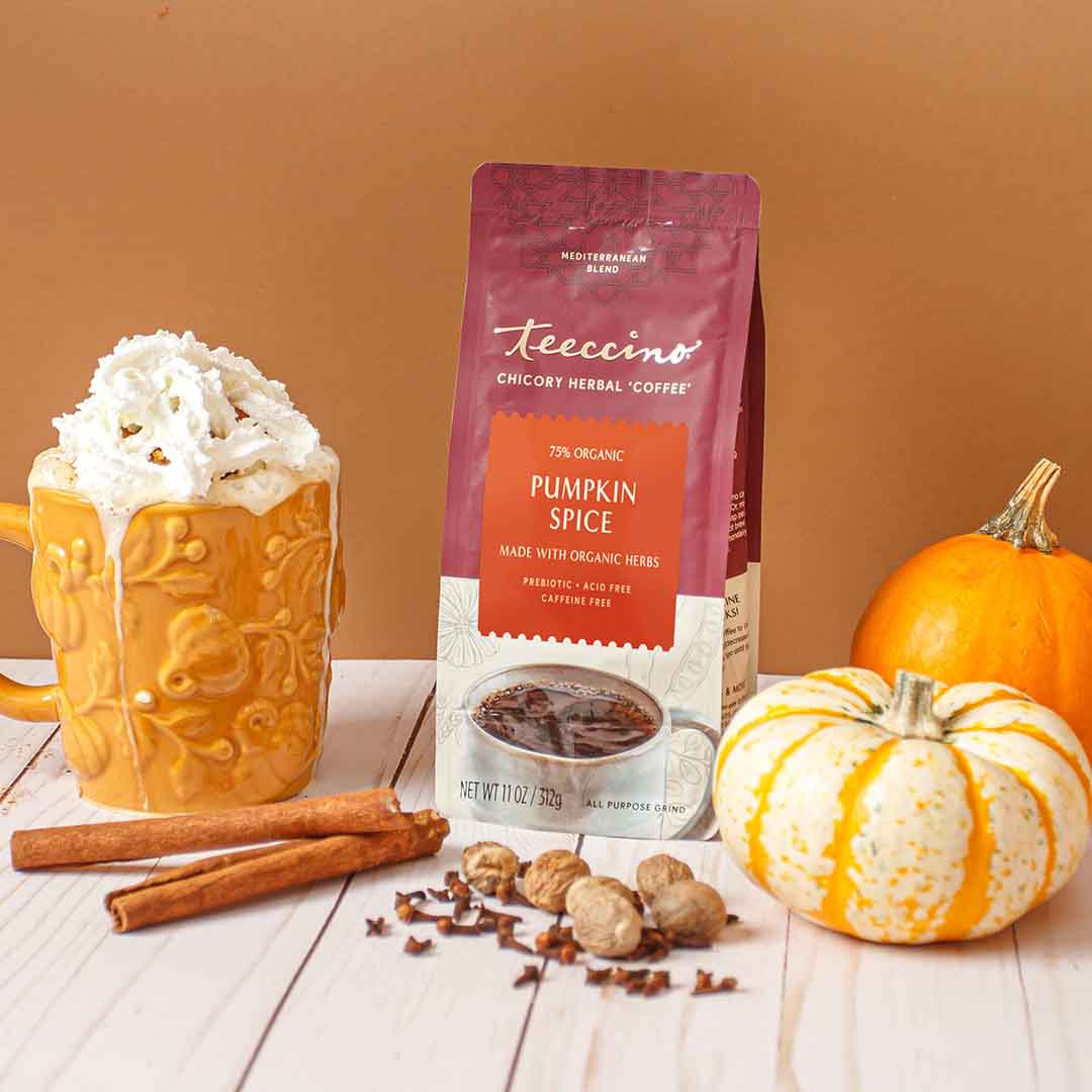 Teeccino Pumpkin Spice Chicory Herbal Coffee Substitute 1.05oz Trial