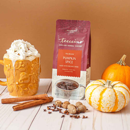 Teeccino Pumpkin Spice Chicory Herbal Coffee Substitute 1.05oz Trial
