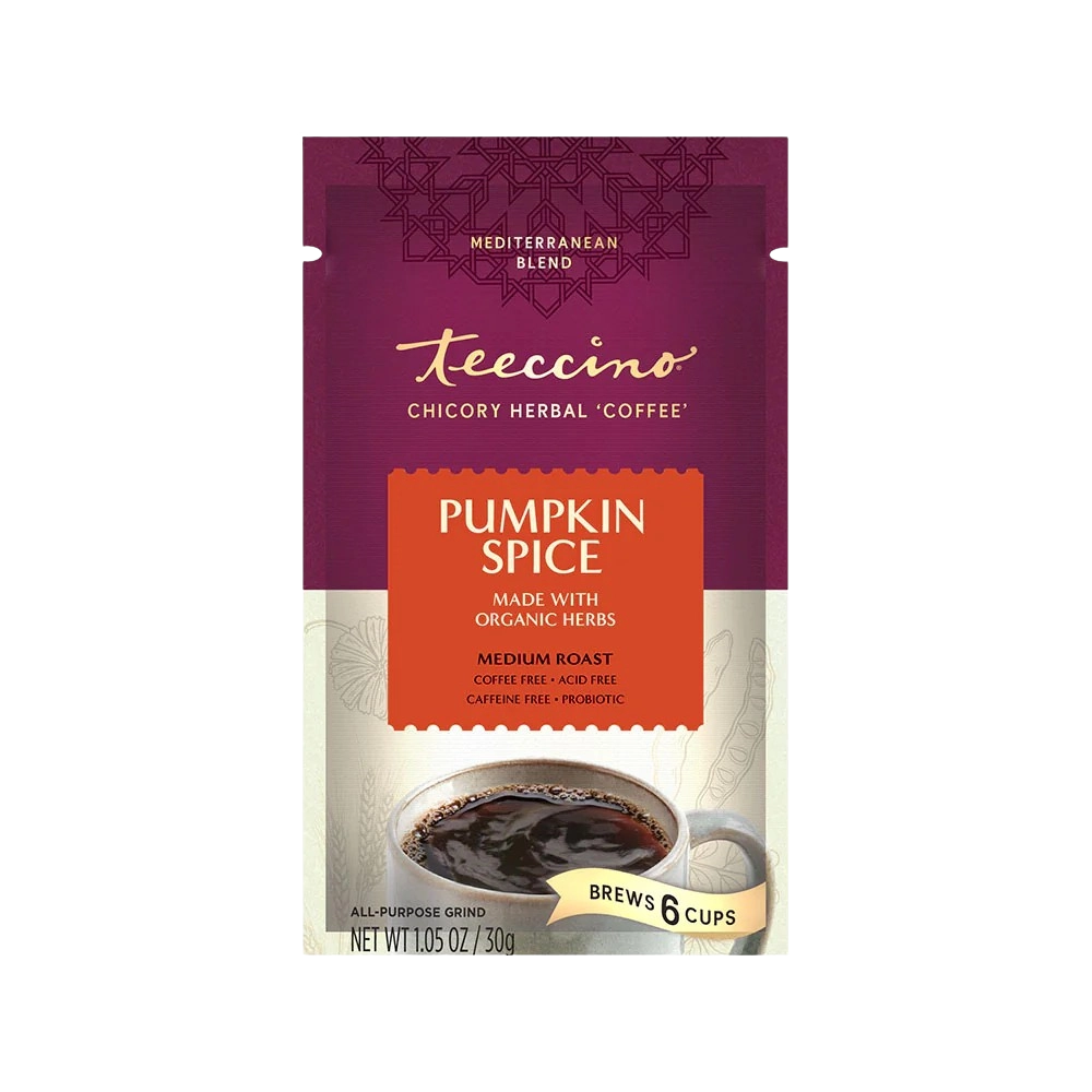 Teeccino Pumpkin Spice Chicory Herbal Coffee Substitute 1.05oz Trial