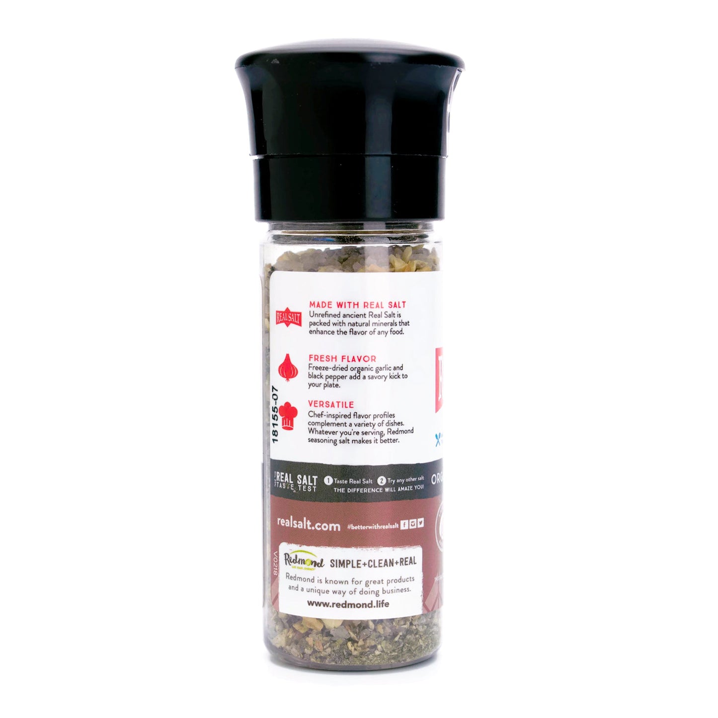 Redmond Real Salt Garlic Pepper Grinder 3.3 oz.