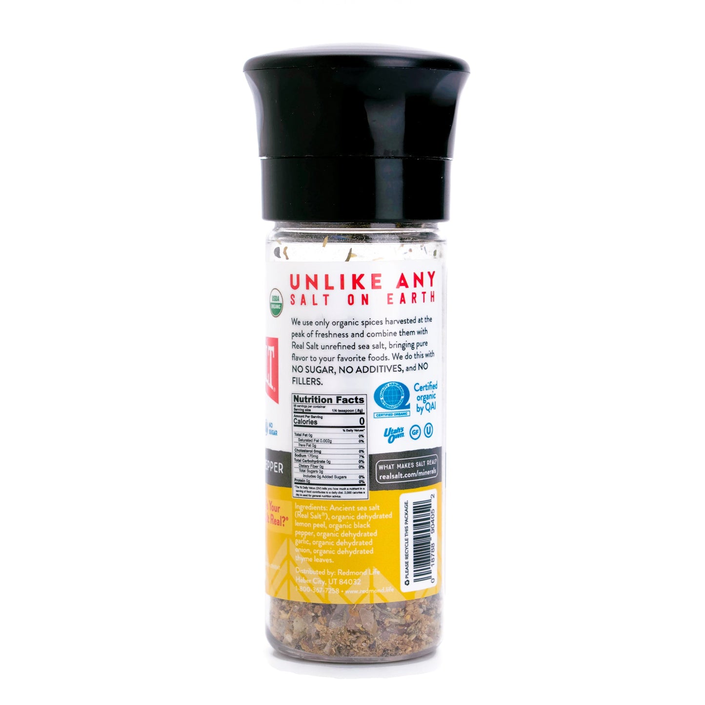 Redmond Real Salt, Lemon Pepper Grinder 2.8 oz.