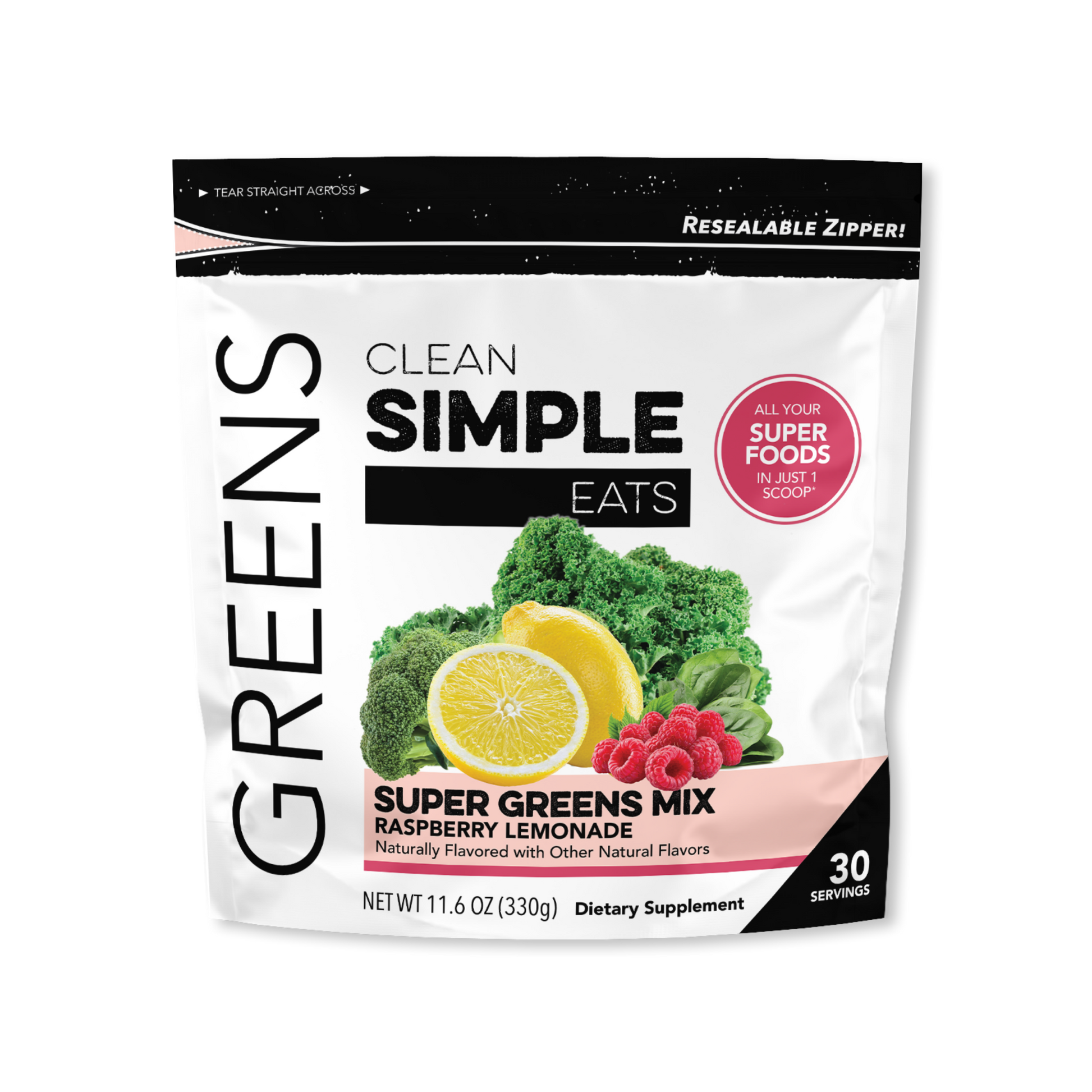 CSE - Raspberry Lemonade Super Greens Mix - 30 serving bag