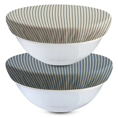 Striped Beeswax Bowl Covers XL- 12in. Set of 2