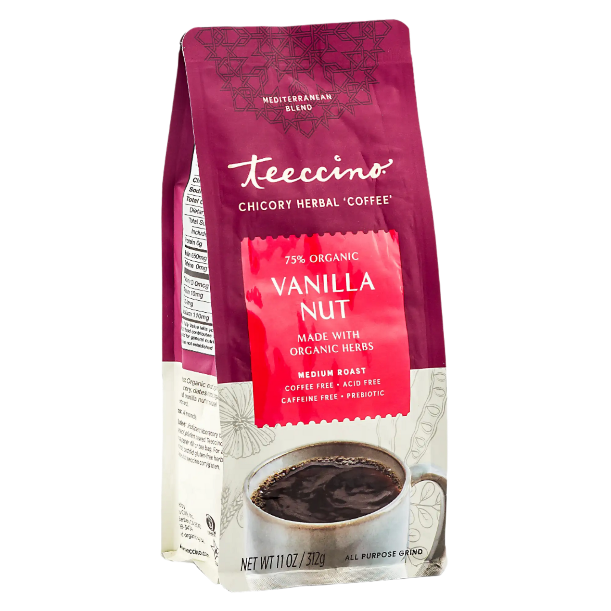 Teeccino Vanilla Nut 11oz Foil Bag