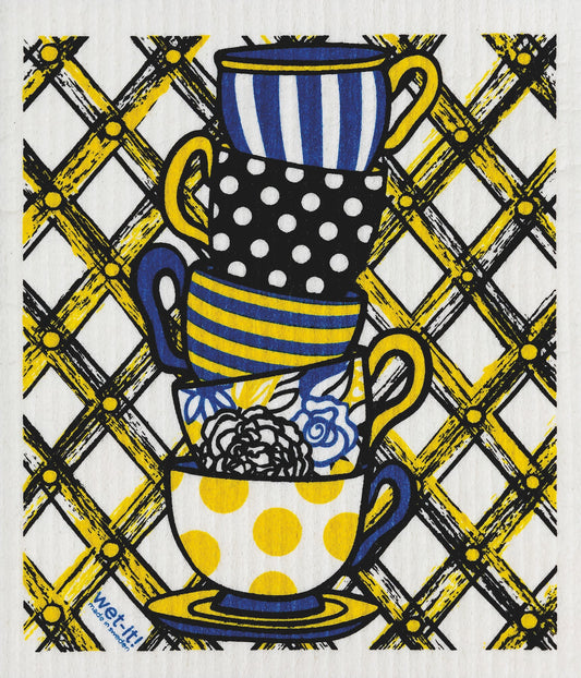 Wet-it! Swedish Cloth - Teacups 6.75in.x8in.
