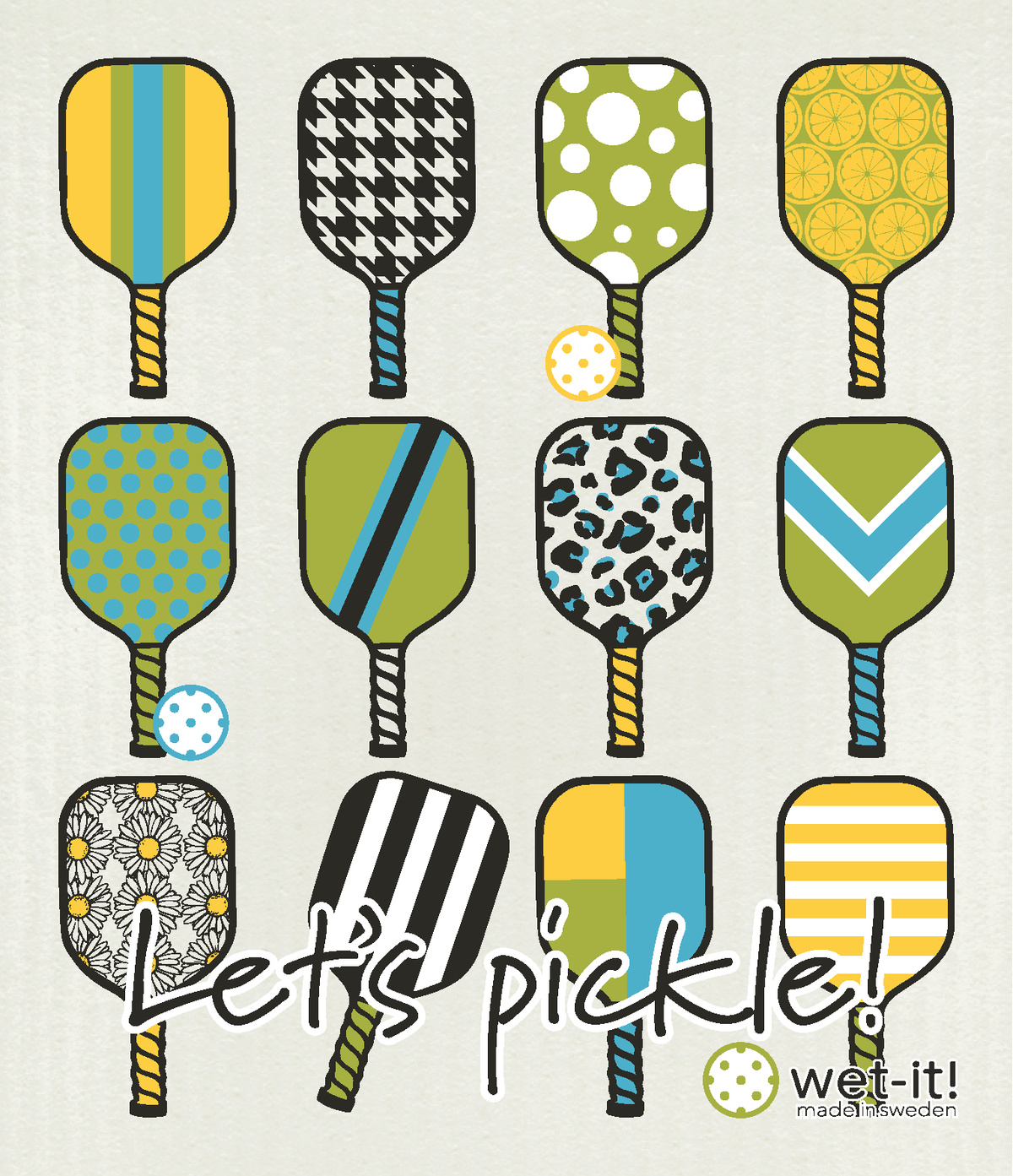 Wet-it! Swedish Cloth - Pickle Paddle Fun 6.75in.x8in.
