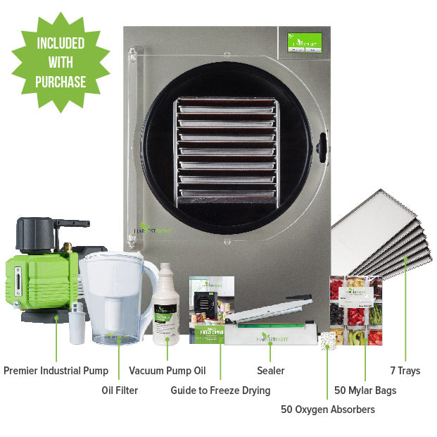 Harvest Right - XL 7 Tray Freeze Dryer - Stainless Steel w/ Mylar Starter Kit