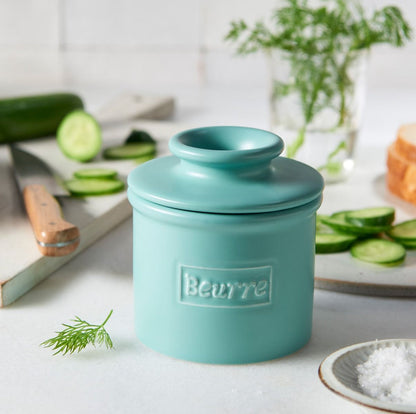 Butter Bell Crock Aqua Matte