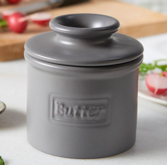 Butter Bell Crock Steel Gray Matte