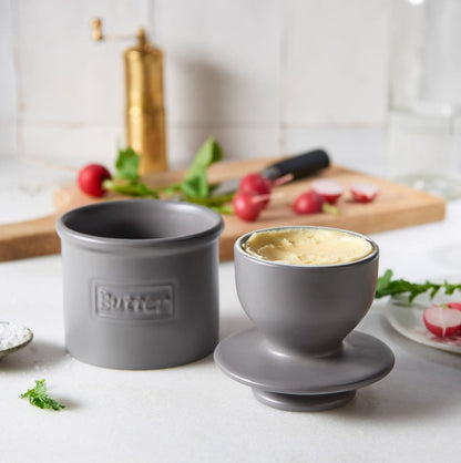 Butter Bell Crock Steel Gray Matte