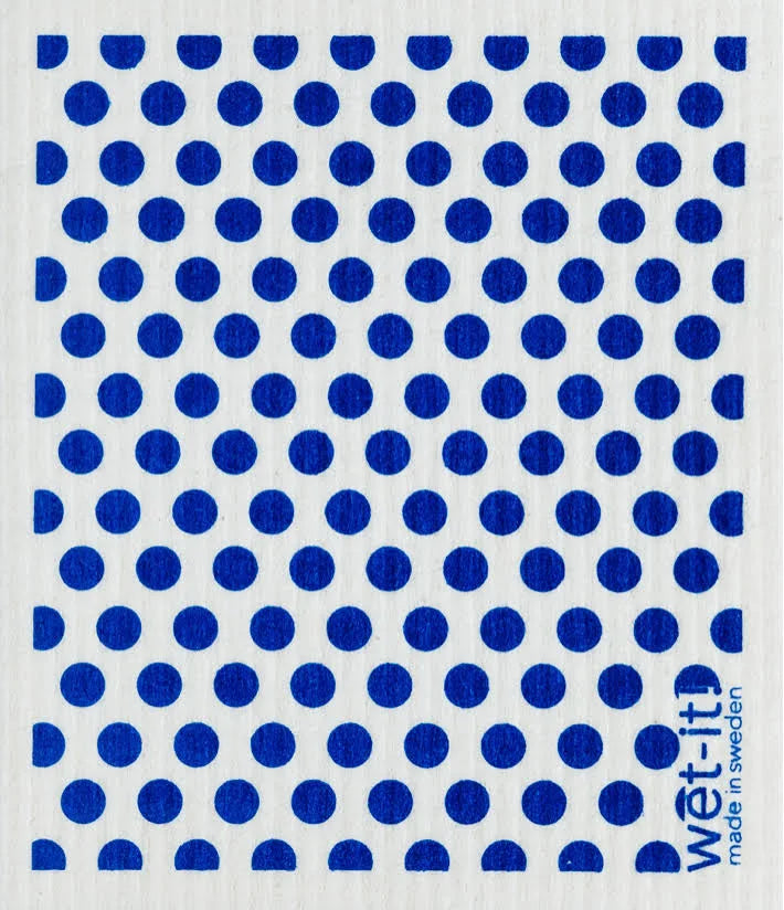WetIt! Swedish Cloth - Blue Dots 6.75in.x8in.