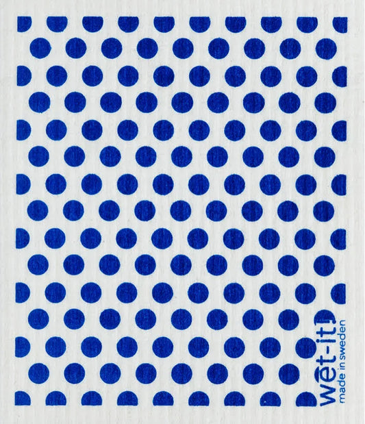 WetIt! Swedish Cloth - Blue Dots 6.75in.x8in.
