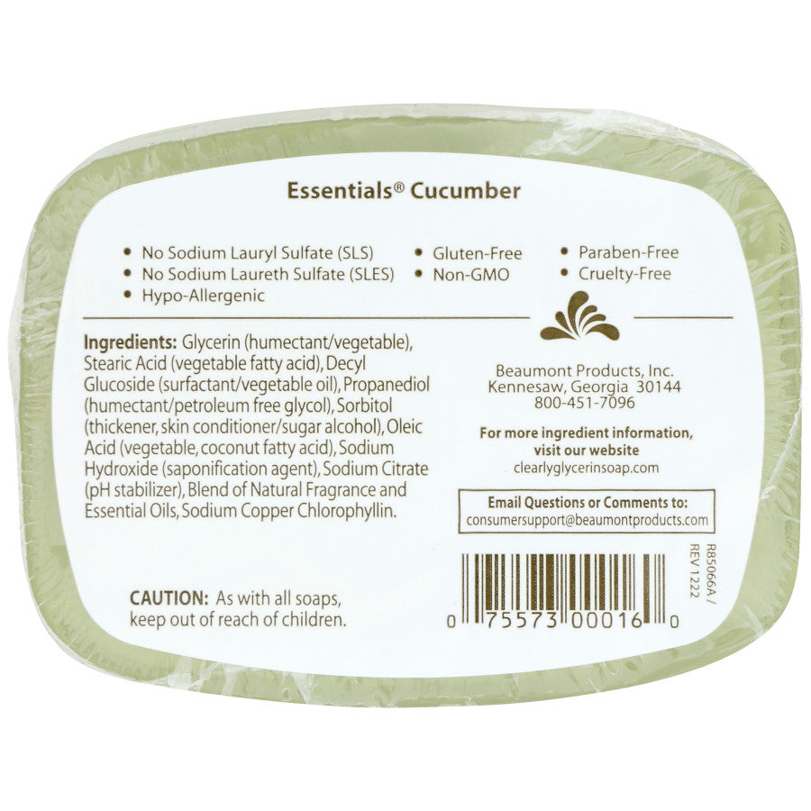 Cucumber Glycerine Bar Soap 4oz.