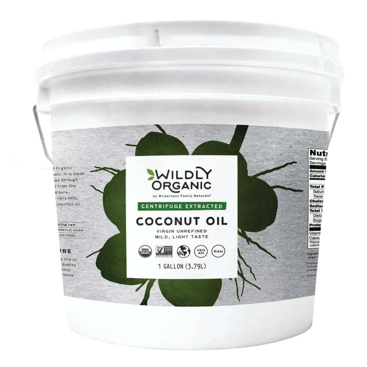 Coconut Oil Extra Virgin Raw Centrafuge Extracted 1 Gallon