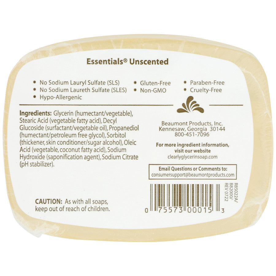 Unscented Glycerine Bar Soap 4oz.