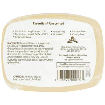 Unscented Glycerine Bar Soap 4oz.