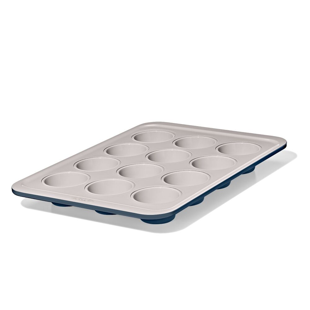 OXO  - PRO CERAMIC 12 CUP MUFFIN PAN - STORM BLUE