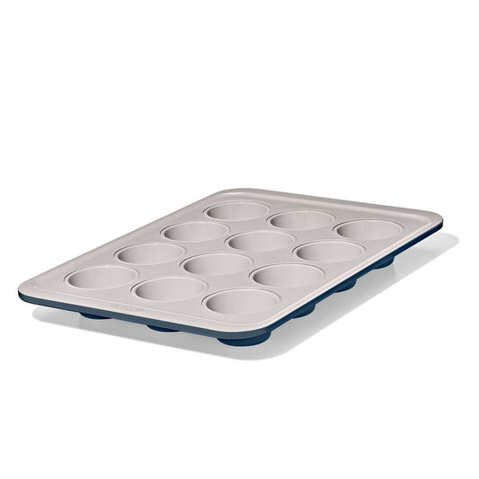 OXO  - PRO CERAMIC 12 CUP MUFFIN PAN - STORM BLUE
