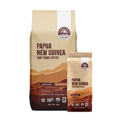 Organic Fair Trade Papua New Guinea Whole Bean Dark Roast Nt Wt 1 LB