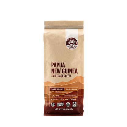 Organic Fair Trade Papua New Guinea Whole Bean Dark Roast Nt Wt 1 LB