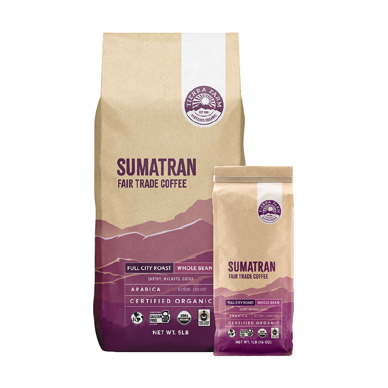Organic Fair Trade Sumatran Whole Bean Nt Wt 1 LB