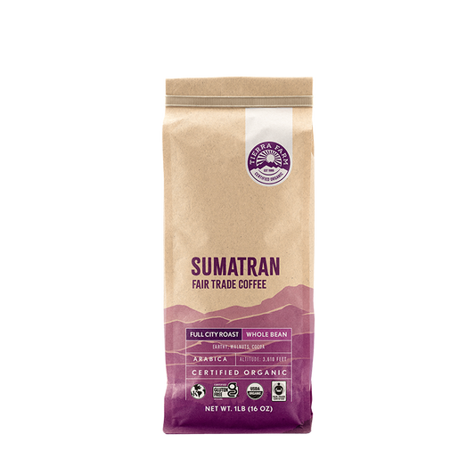 Organic Fair Trade Sumatran Whole Bean Nt Wt 1 LB