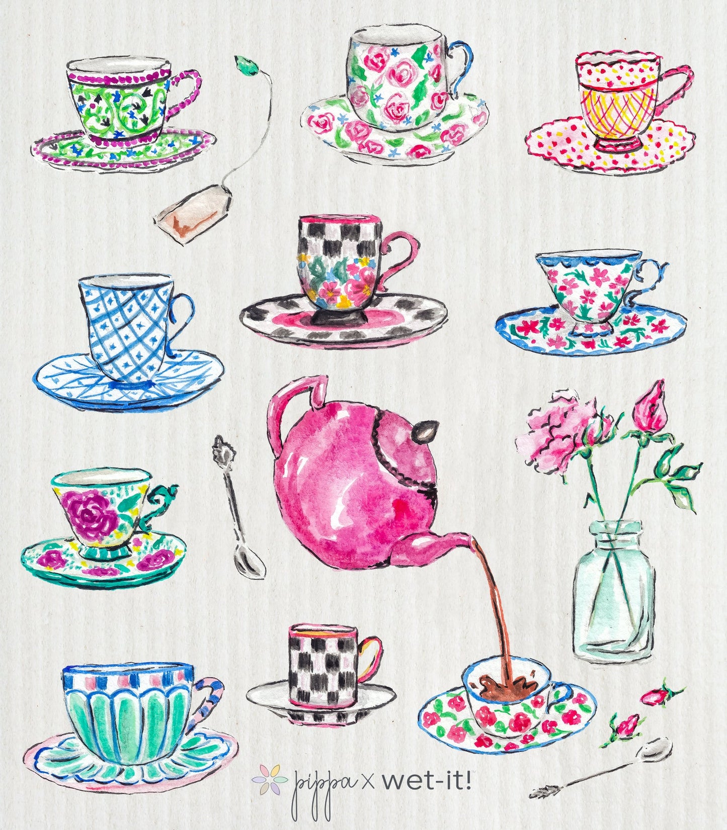 Wet-it! Swedish Cloth - Teatime 6.75in.x8in.