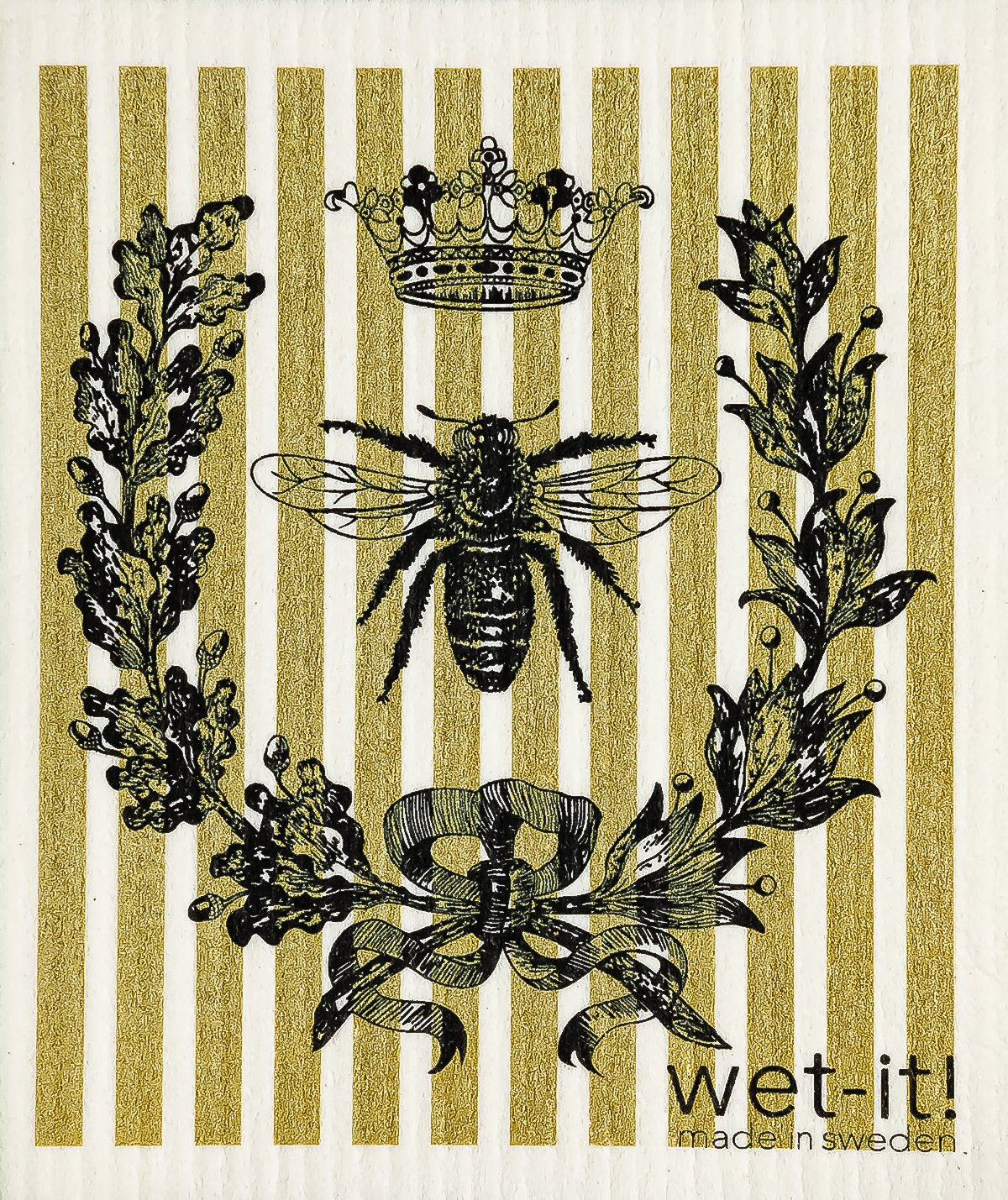 Wet-it! Swedish Cloth - French Bee Black-Gold 6.75in.x8in.