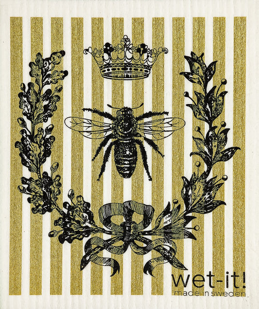 Wet-it! Swedish Cloth - French Bee Black-Gold 6.75in.x8in.