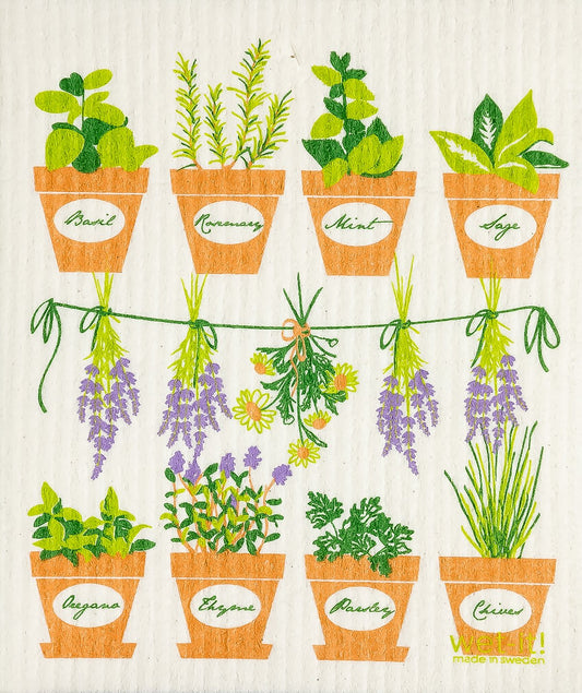 Wet-it! Swedish Cloth - Fresh Herbs 6.75in.x8in.